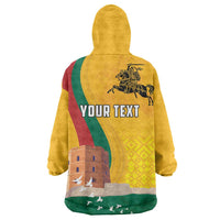 Personalized Lithuania Independence Restoration Day Wearable Blanket Hoodie Gediminas Tower Flag Style
