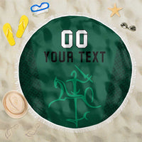 Custom Lithuania Football Beach Blanket Vytis Lithuanian Lietuva Green Version