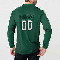 Custom Lithuania Football Button Sweatshirt Vytis Lithuanian Lietuva Green Version