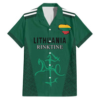 Custom Lithuania Football Family Matching Mermaid Dress and Hawaiian Shirt Vytis Lithuanian Lietuva Green Version