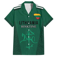 Custom Lithuania Football Family Matching Puletasi and Hawaiian Shirt Vytis Lithuanian Lietuva Green Version