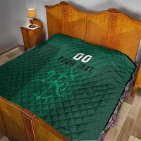 Custom Lithuania Football Quilt Vytis Lithuanian Lietuva Green Version