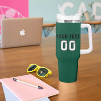 Custom Lithuania Fottball Tumbler With Handle Vytis Lithuanian Lietuva Green Version