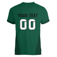 Custom Lithuania Football Women V-Neck T-Shirt Vytis Lithuanian Lietuva Green Version