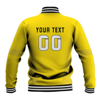 Custom Lithuania Football Baseball Jacket Vytis Lithuanian Lietuva Yellow Version