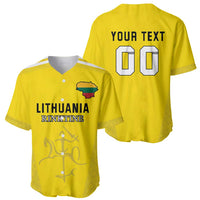 Custom Lithuania Football Baseball Jersey Vytis Lithuanian Lietuva Yellow Version