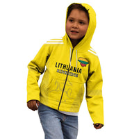Custom Lithuania Football Kid Hoodie Vytis Lithuanian Lietuva Yellow Version