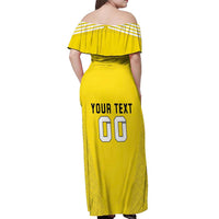Custom Lithuania Football Off Shoulder Maxi Dress Vytis Lithuanian Lietuva Yellow Version
