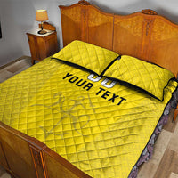 Custom Lithuania Football Quilt Bed Set Vytis Lithuanian Lietuva Yellow Version