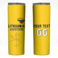 Custom Lithuania Fottball Skinny Tumbler Vytis Lithuanian Lietuva Yellow Version