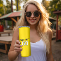 Custom Lithuania Fottball Skinny Tumbler Vytis Lithuanian Lietuva Yellow Version