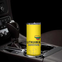 Custom Lithuania Fottball Skinny Tumbler Vytis Lithuanian Lietuva Yellow Version