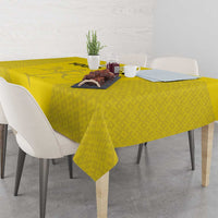 Custom Lithuania Football Tablecloth Vytis Lithuanian Lietuva Yellow Version