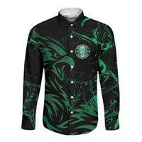 Custom Nigeria Football Long Sleeve Button Shirt Super Eagles Power