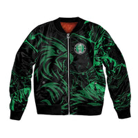 Custom Nigeria Football Sleeve Zip Bomber Jacket Super Eagles Power