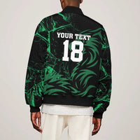 Custom Nigeria Football Sleeve Zip Bomber Jacket Super Eagles Power