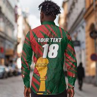 Custom Senegal Champions Football Long Sleeve Button Shirt Lions of Teranga Rise Again