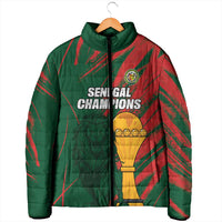 Custom Senegal Champions Football Padded Jacket Lions of Teranga Rise Again