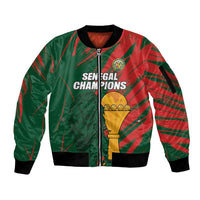Custom Senegal Champions Football Sleeve Zip Bomber Jacket Lions of Teranga Rise Again