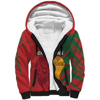 Custom Morocco Champions Football Sherpa Hoodie Atlas Lions Grunge Motif