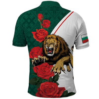 Bulgaria Lion Polo Shirt Folk Patterns With Rose