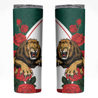 Bulgaria Lion Skinny Tumbler Folk Patterns With Rose