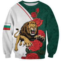 Bulgaria Lion Sweatshirt Folk Patterns With Rose