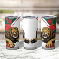 Bulgaria Lion Tumbler Cup Folk Patterns With Rose