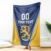 Custom Finland Lion Blanket Finnish Folk Patterns