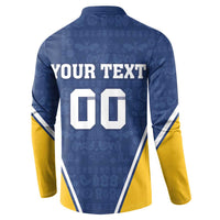 Custom Finland Lion Button Sweatshirt Finnish Folk Patterns