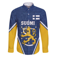 Custom Finland Lion Family Matching Puletasi and Hawaiian Shirt Finnish Folk Patterns