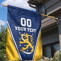 Custom Finland Lion Garden Flag Finnish Folk Patterns