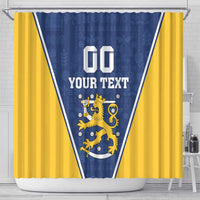 Custom Finland Lion Shower Curtain Finnish Folk Patterns