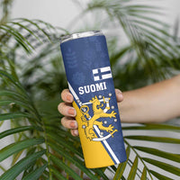 Custom Finland Lion Skinny Tumbler Finnish Folk Patterns