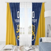 Custom Finland Lion Window Curtain Finnish Folk Patterns