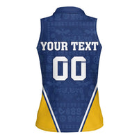 Custom Finland Lion Women Sleeveless Polo Shirt Finnish Folk Patterns