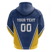 Custom Finland Lion Zip Hoodie Finnish Folk Patterns