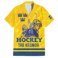 Custom Sweden Hockey Family Matching Puletasi and Hawaiian Shirt Tre Kronor Go Champions