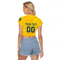 Custom Sweden Hockey Raglan Cropped T Shirt Tre Kronor Go Champions