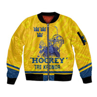 Custom Sweden Hockey Sleeve Zip Bomber Jacket Tre Kronor Go Champions