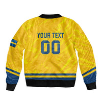 Custom Sweden Hockey Sleeve Zip Bomber Jacket Tre Kronor Go Champions