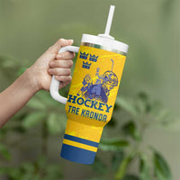 Custom Sweden Hockey Tumbler With Handle Tre Kronor Go Champions