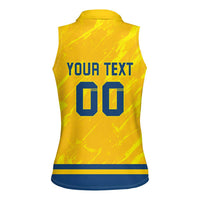 Custom Sweden Hockey Women Sleeveless Polo Shirt Tre Kronor Go Champions