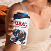 Custom USA Hockey 4 in 1 Can Cooler Tumbler Team USA Eagle Mascot