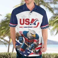 Custom USA Hockey Hawaiian Shirt Team USA Eagle Mascot
