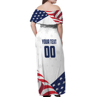 Custom USA Hockey Off Shoulder Maxi Dress Team USA Eagle Mascot
