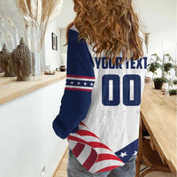 Custom USA Hockey Women Casual Shirt Team USA Eagle Mascot