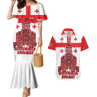 Georgia Independence Day Couples Matching Mermaid Dress and Hawaiian Shirt Sameba Dzala Ertobashia