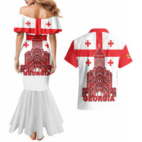 Georgia Independence Day Couples Matching Mermaid Dress and Hawaiian Shirt Sameba Dzala Ertobashia