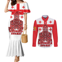 Georgia Independence Day Couples Matching Mermaid Dress and Long Sleeve Button Shirt Sameba Dzala Ertobashia